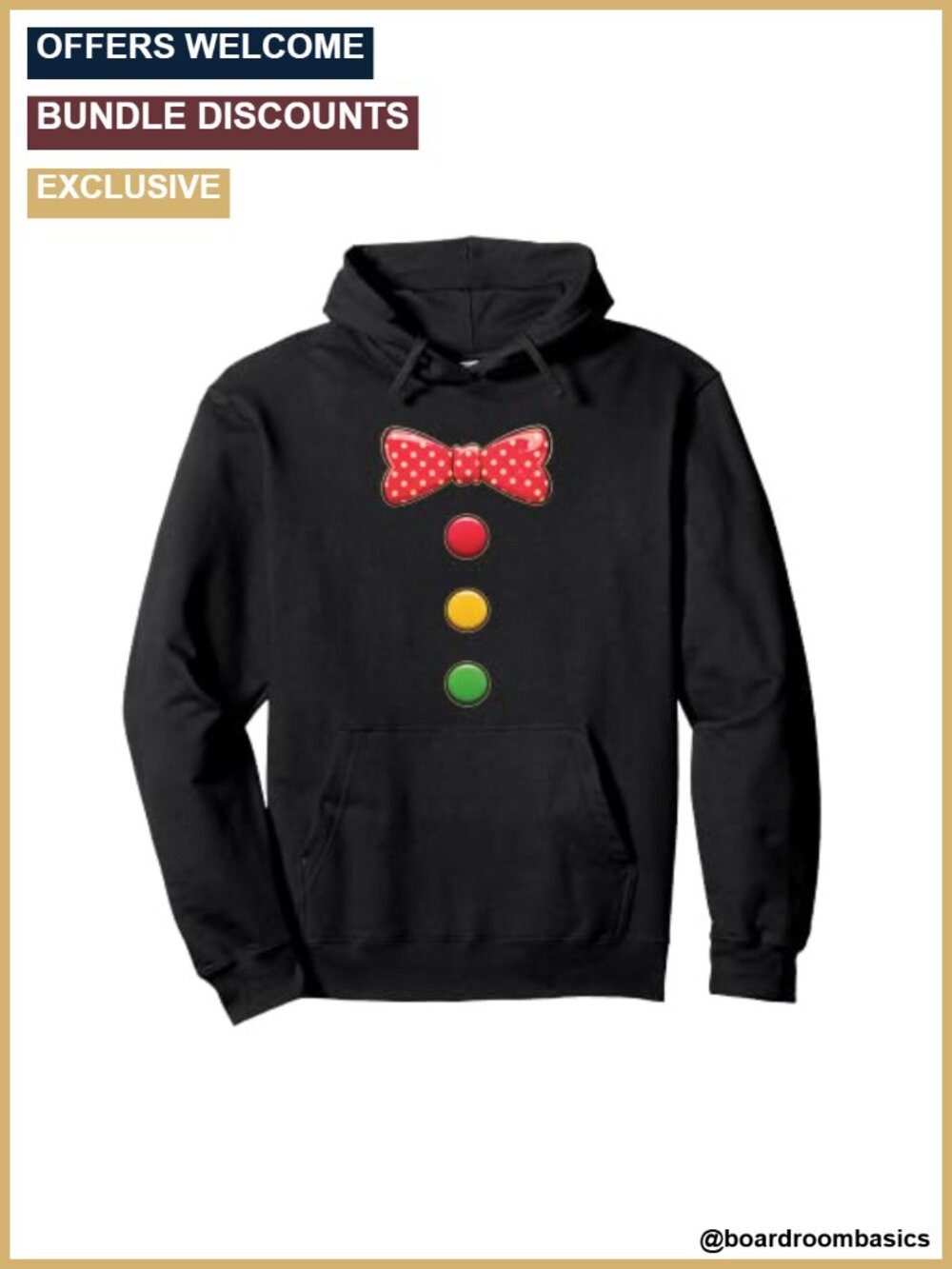 Bow Tie Polka Dot Pullover Hoodie Party Classic Fit Twill Taped Neck
